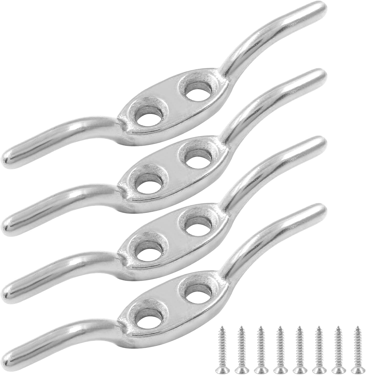 4 tacos de acero inoxidable para barcos, 2-12 pulgadas de longitud, tacos de cuerda resistentes para barcos, muelles, cuerda fija, decoración del