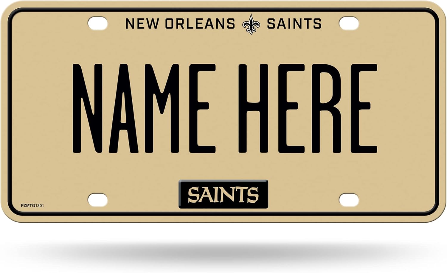 Rico Industries Placa de matrícula personalizada con licencia de los New Orleans Saints, etiqueta personalizada de metal de 6 x 12 pulgadas con