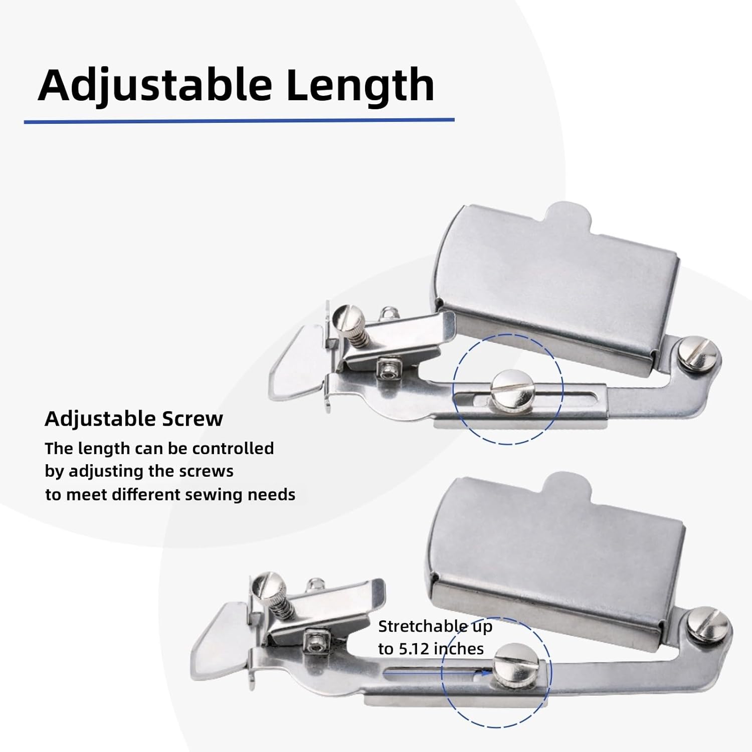 Guía de costura magnética para máquina de coser, guía de costura magnética con clip, accesorios y suministros de costura (plateado)