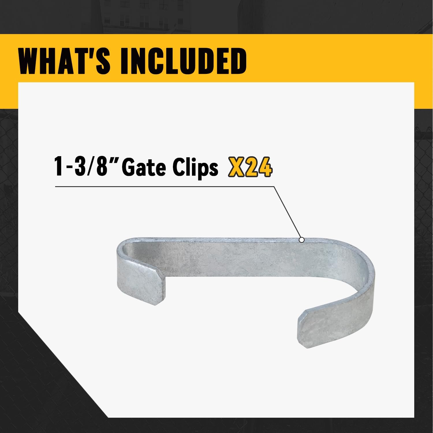 VIVIDA Clips de puerta de eslabones de cadena de 1-38 pulgadas, banda de clip para panel de perrera, clips de puerta de valla de eslabones de cadena