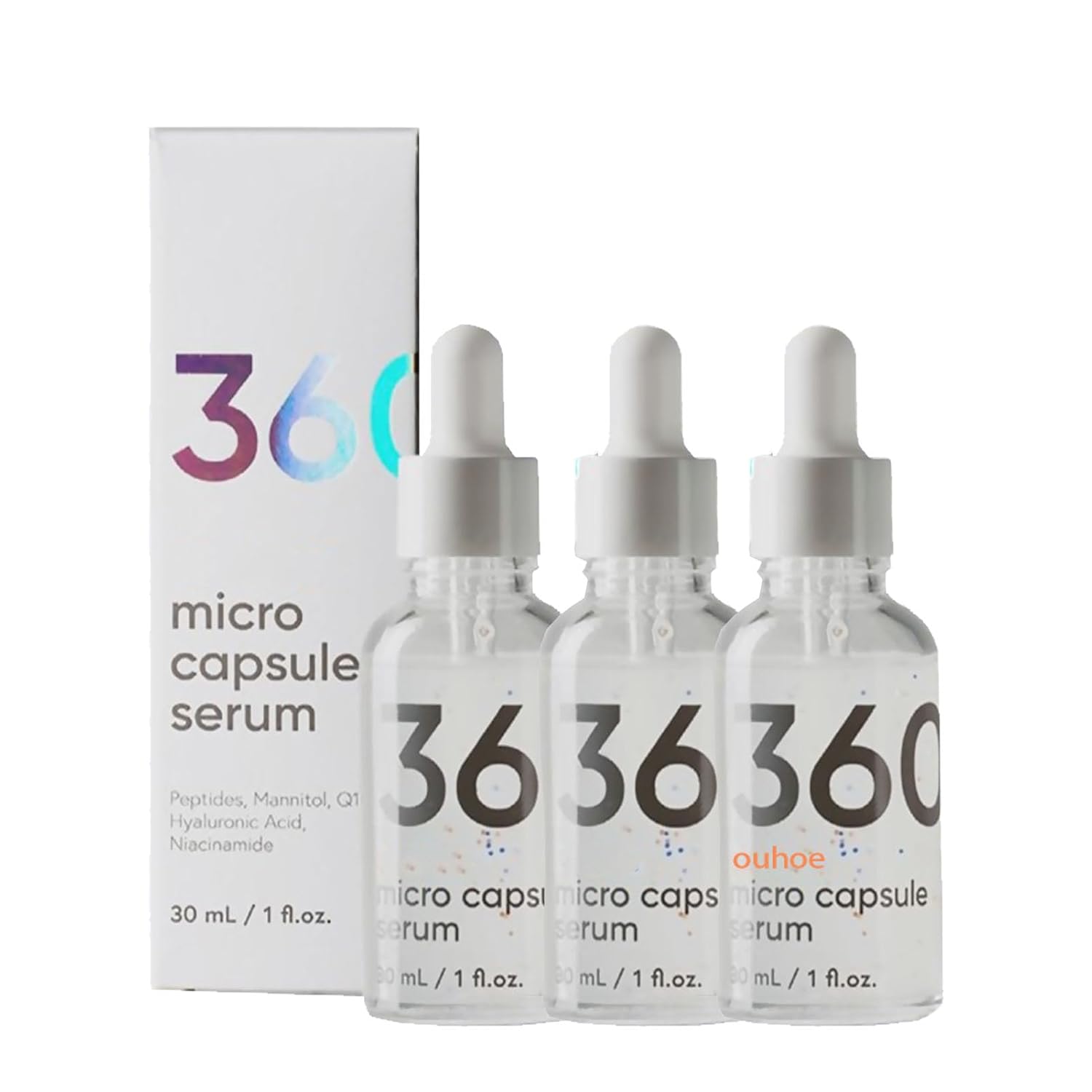 360 Micro Capsule Serum, 1.0 fl oz de esencia cápsula hidratante y reparadora, reduce líneas finas y arrugas, aclarando el cuidado de la piel para