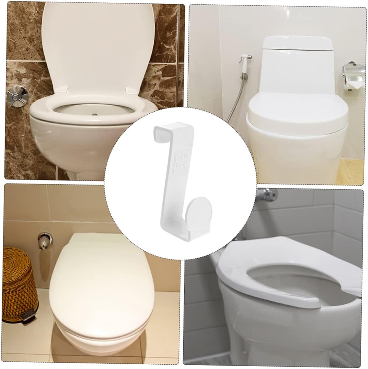 ABOOFAN 6 unids multifuncional z gancho gancho inodoro asiento gancho soporte soporte cocina gancho soporte inodoro hogar gancho colgante gancho
