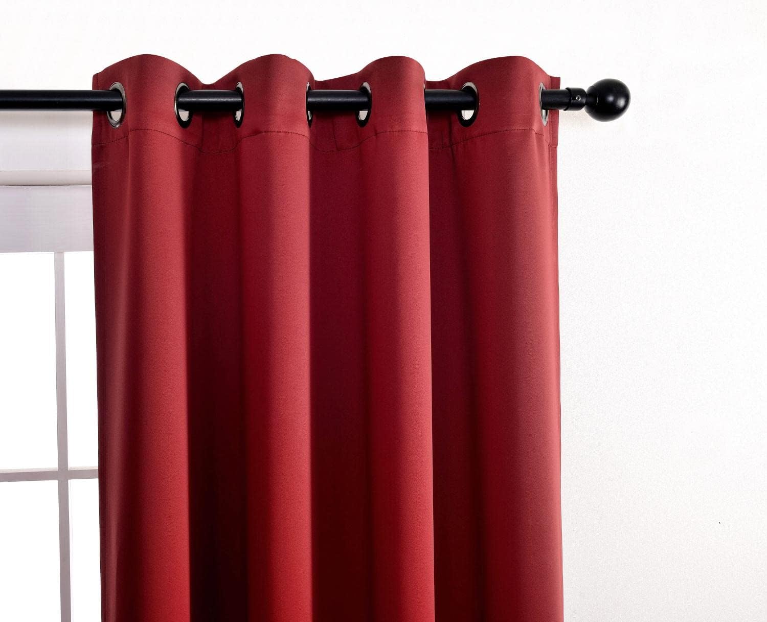 Set de 2 cortinas para ventana, de Miuco, opacas, con ollaos, para recámara, incluye 2 alzapaños