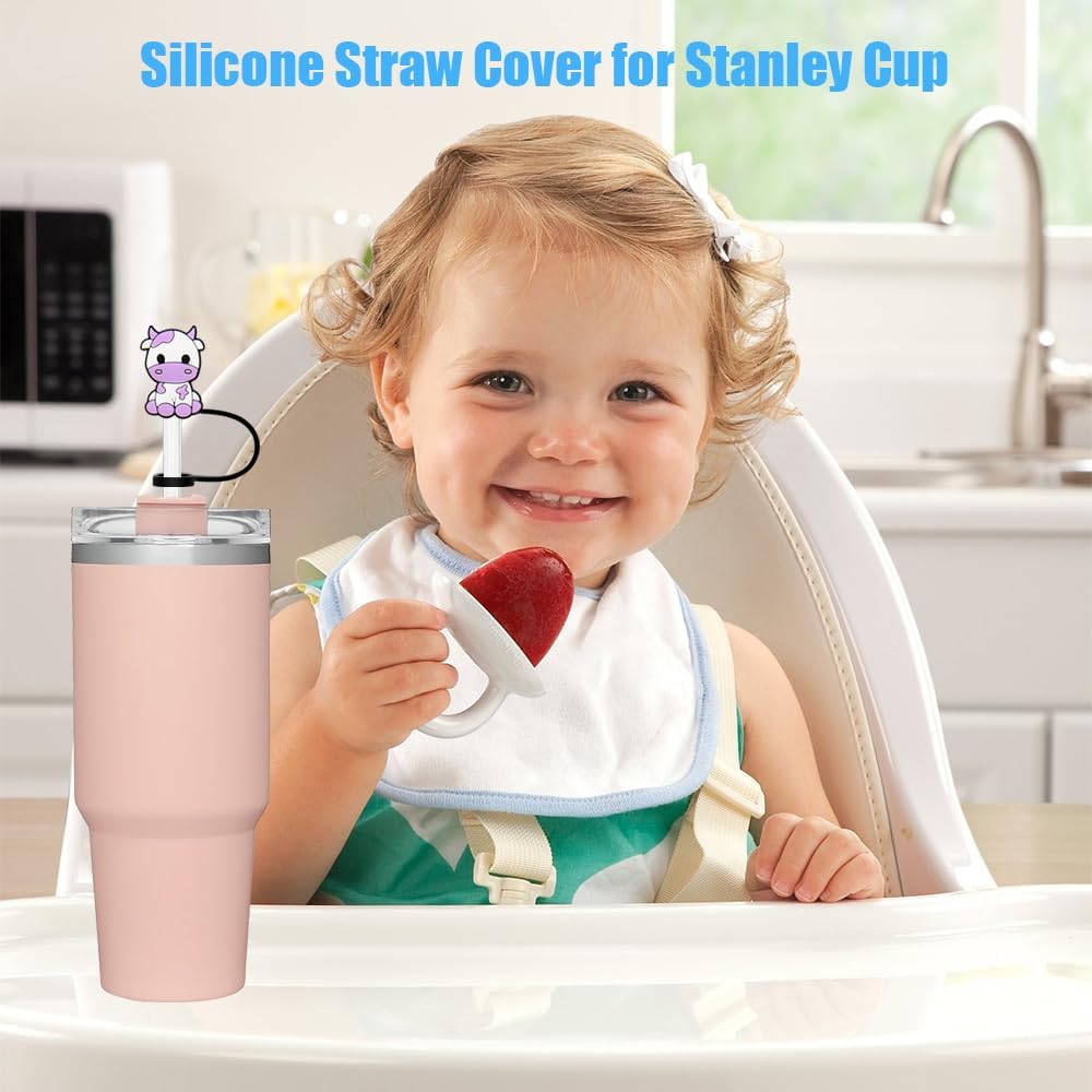 Stanley – 6 fundas de paja Stanley para accesorios de copa Stanley, 0.394 in para copa Stanley, 30 y 40 onzas, bonita tapa de paja de silicona para