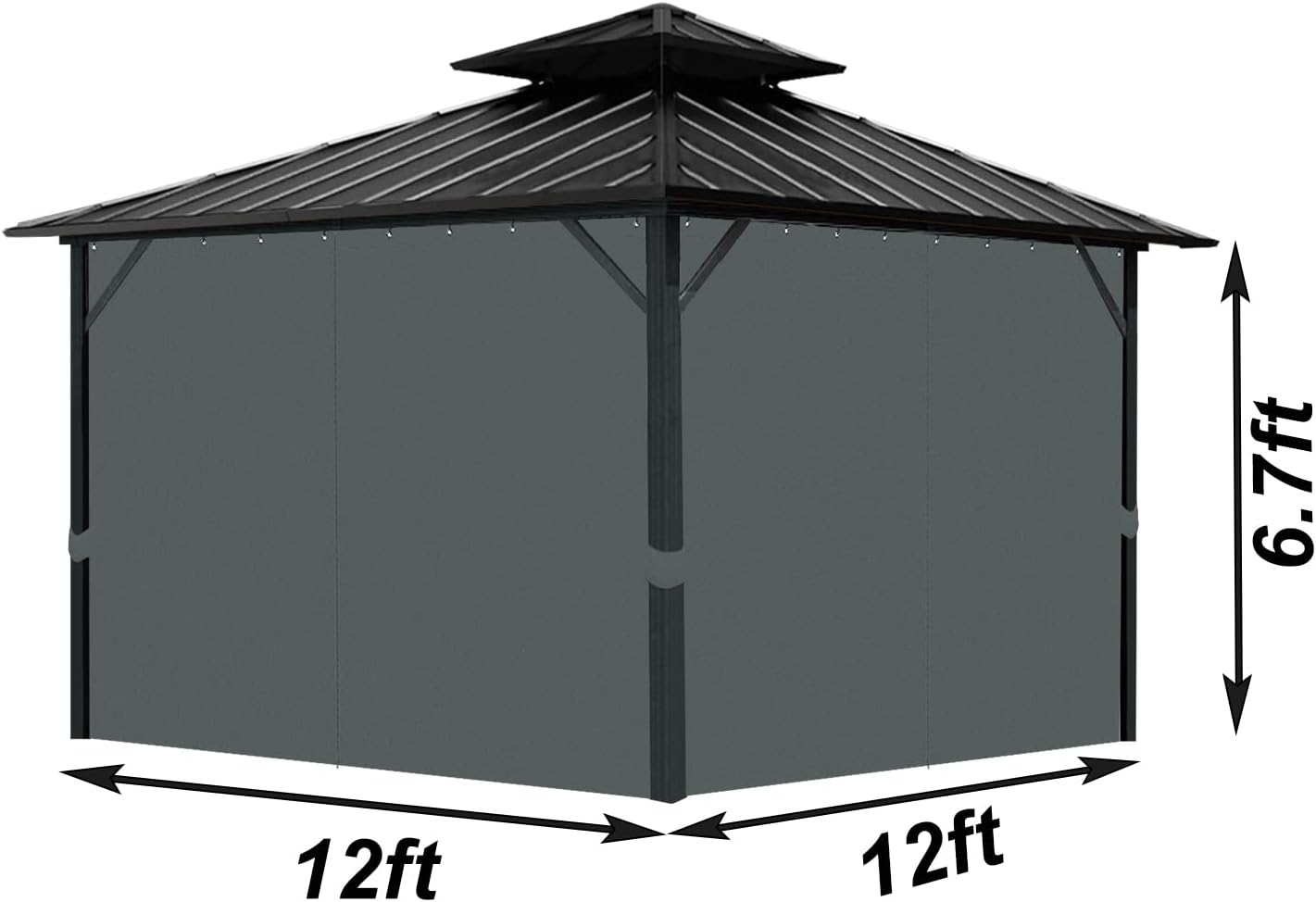 Tngan Mosquitera de repuesto para kiosco, paredes laterales para exteriores, 4 paneles universales para patio, jardín y patio trasero (solo red)