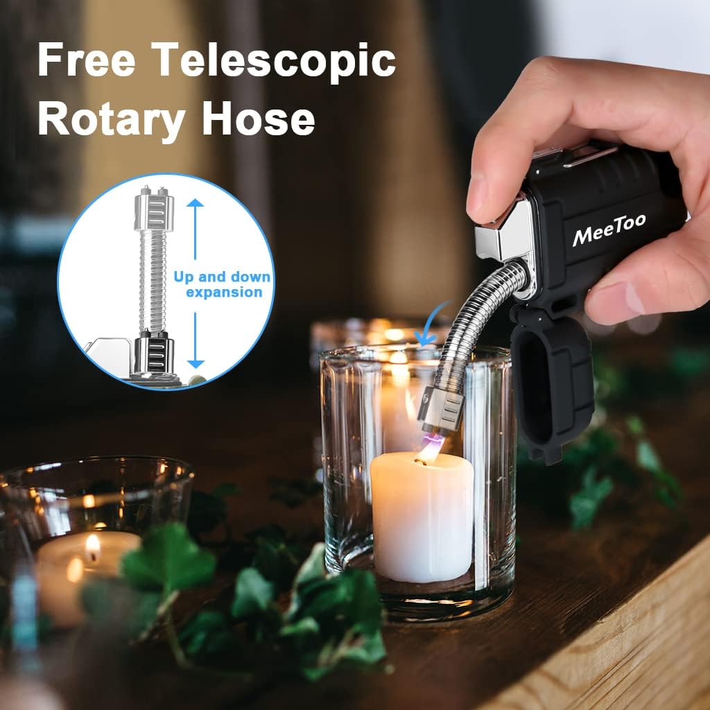 MeeToo Encendedor eléctrico de arco recargable USB tipo C, de plasma, impermeable, resistente al viento, con silbato de emergencia de supervivencia