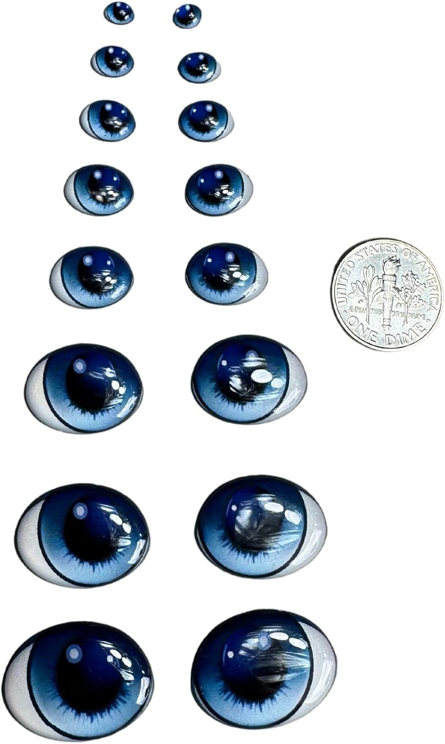 Ojos de resina 3D adhesivos o autoadhesivos para todo tipo de materiales, manualidades, decoración, 51 pares en azul, marrón, azul claro (tamaños en