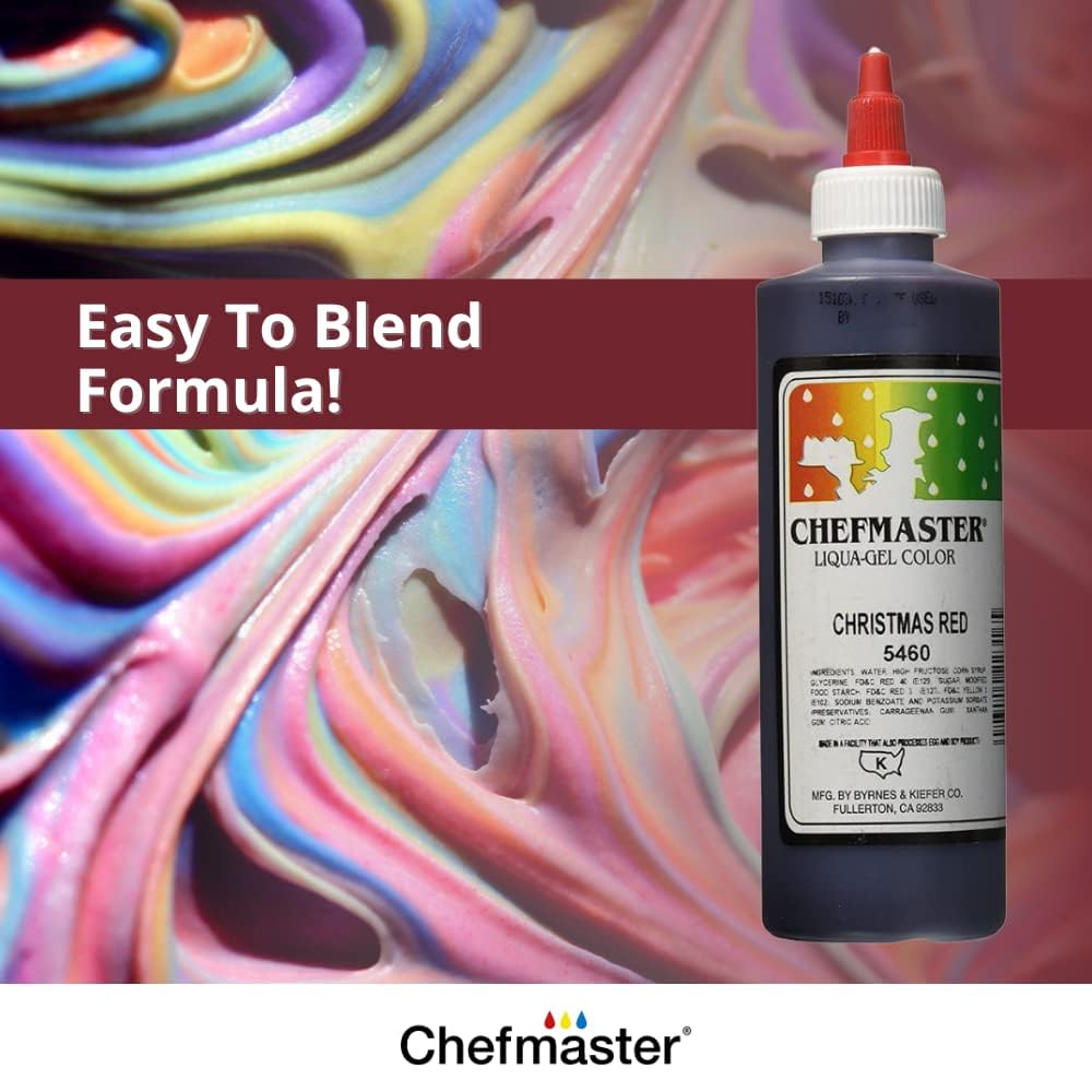 Chefmaster Liqua-Gel – Color alimentario, 10.5 onzas, rojo X-Mas