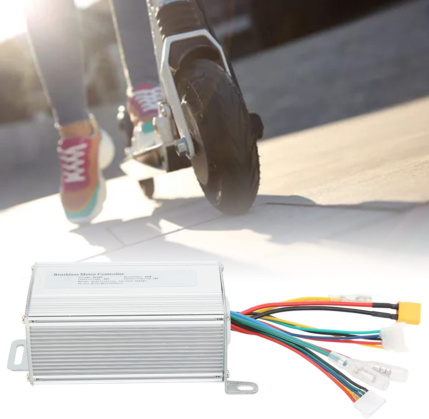 350w 36v controlador de scooter eléctrico, controlador de motor sin escobillas, para piezas de scooter eléctrico lenzod, scooter de aleación de