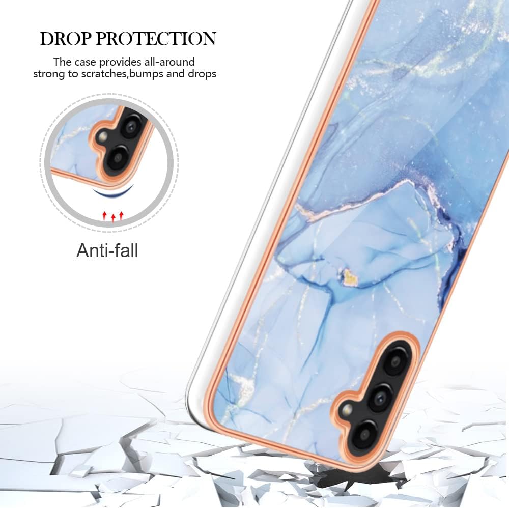 Funda para teléfono Samsung Galaxy A13 5G, A04 funda de TPU suave + patrón de mármol IMD diseño delgado mejorado cámara y protección de pantalla