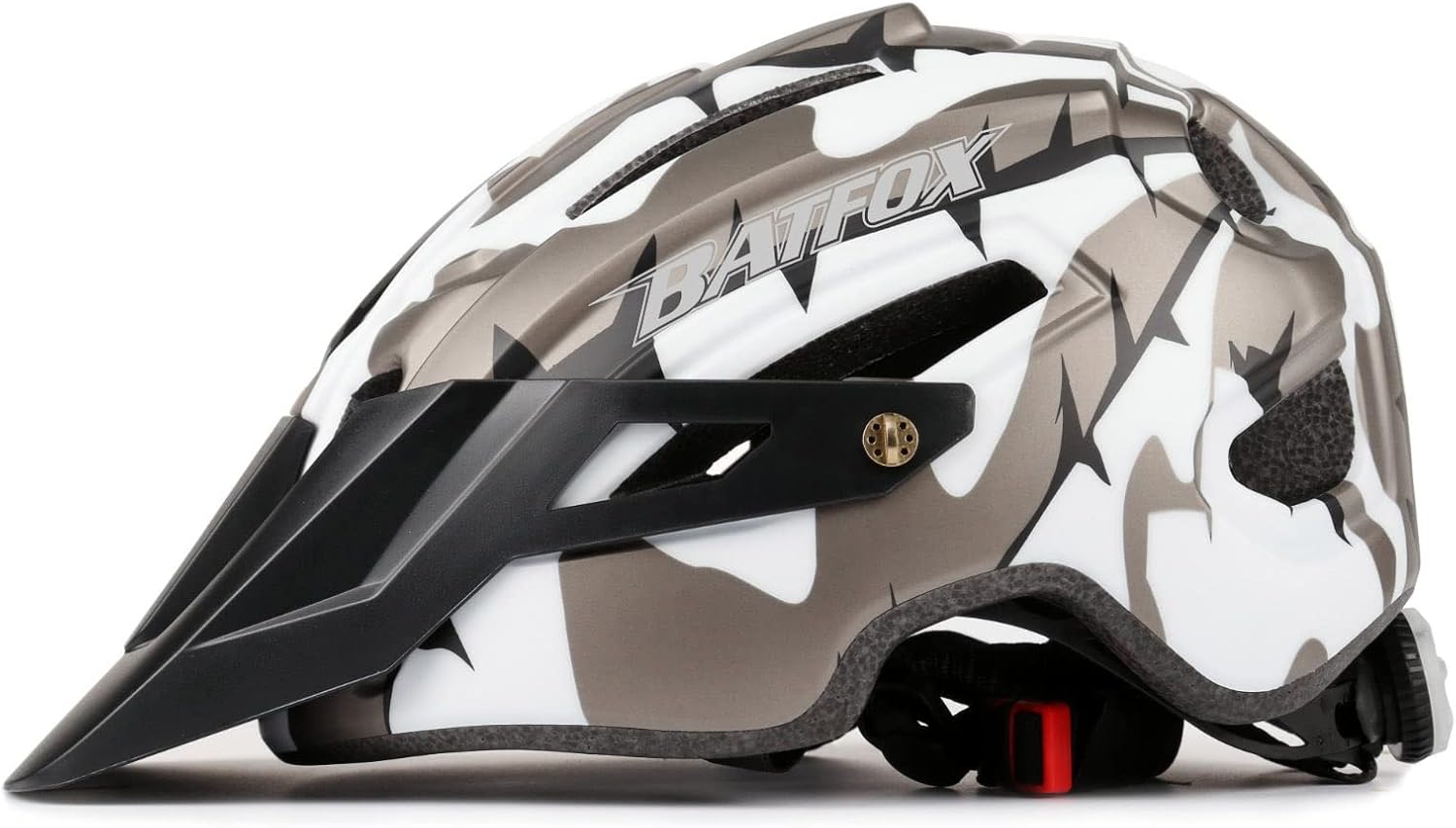 BATFOX Casco de bicicleta, casco de bicicleta de montaña para hombres, mujeres, adultos y jóvenes con luz trasera de seguridad 22.0-24.0 in
