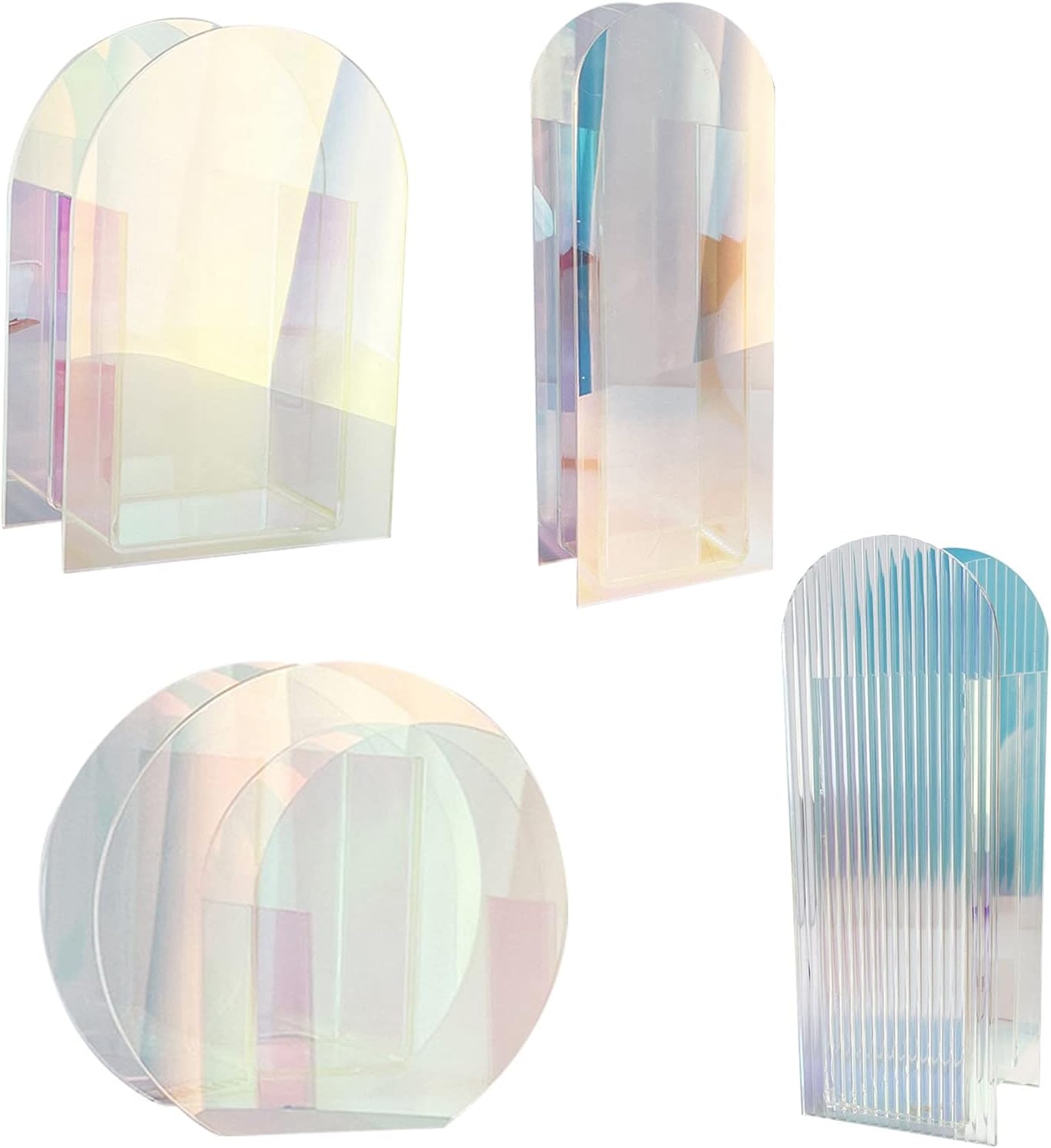 shlutesoy Florero floral de forma geométrica transparente ornamental multicolor para casa 2