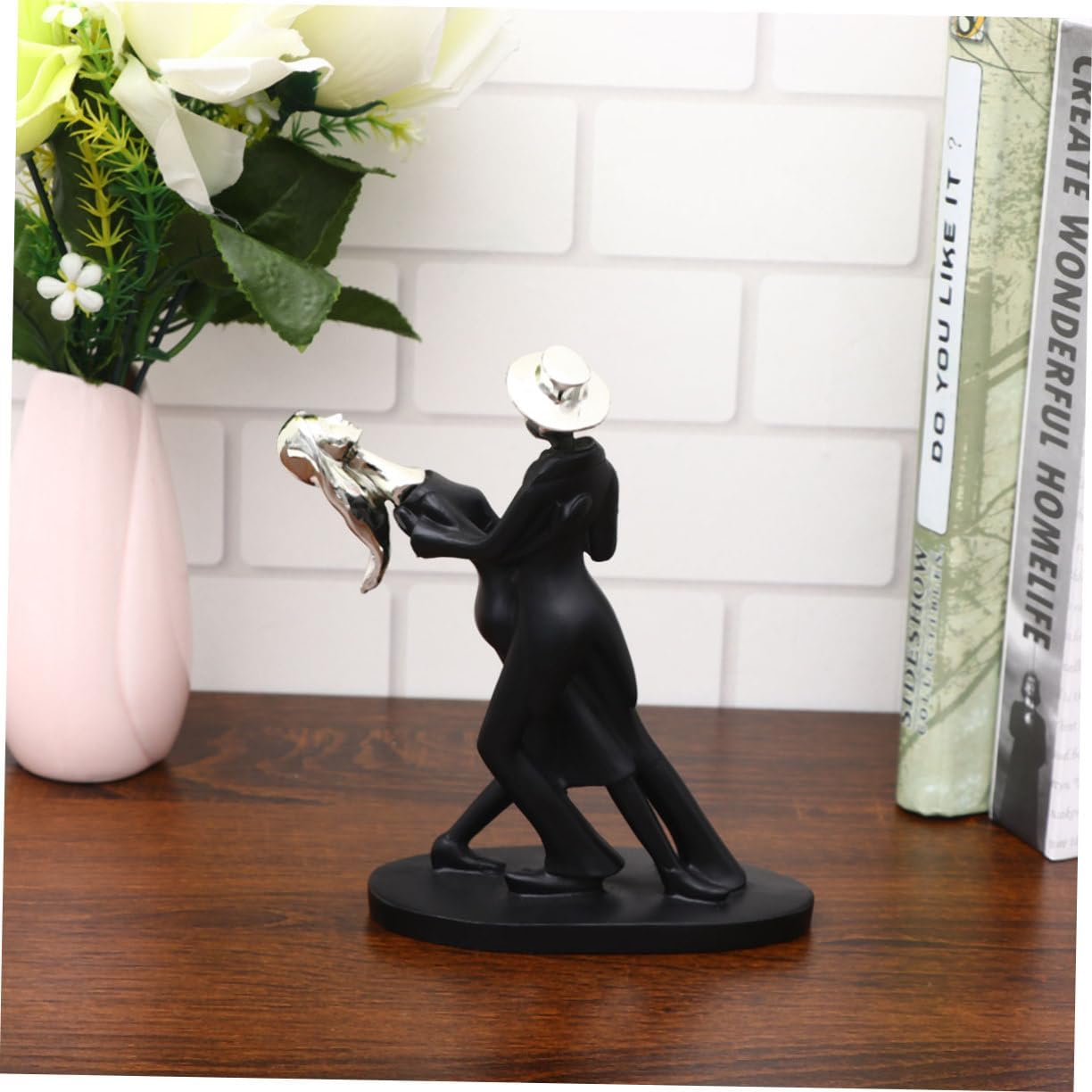 Yardenfun Estatuilla de pareja romántica esculturas románticas de pareja romántica estatua de amante escultura decoración para el hogar Miniture
