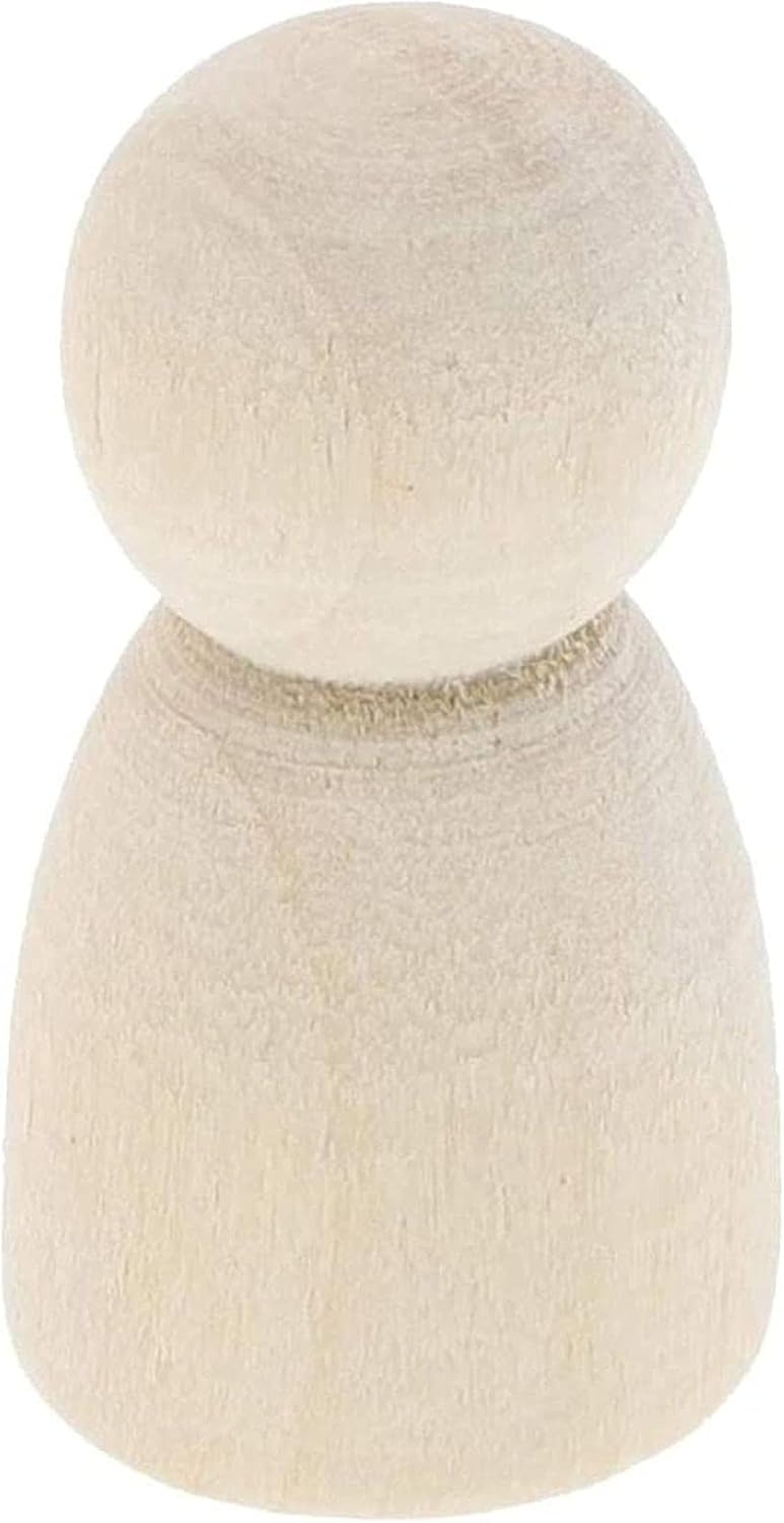 Bright Creations Muñecas de madera con clavijas, figuras de madera (1.1 pulgadas, 50 unidades)