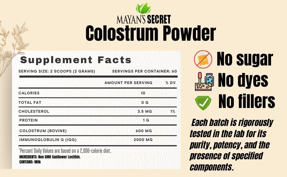 Polvo de calostro alimentado con pasto, para la salud intestinal humana, inmunidad, piel y cabello, recuperación muscular, más de 400 nutrientes