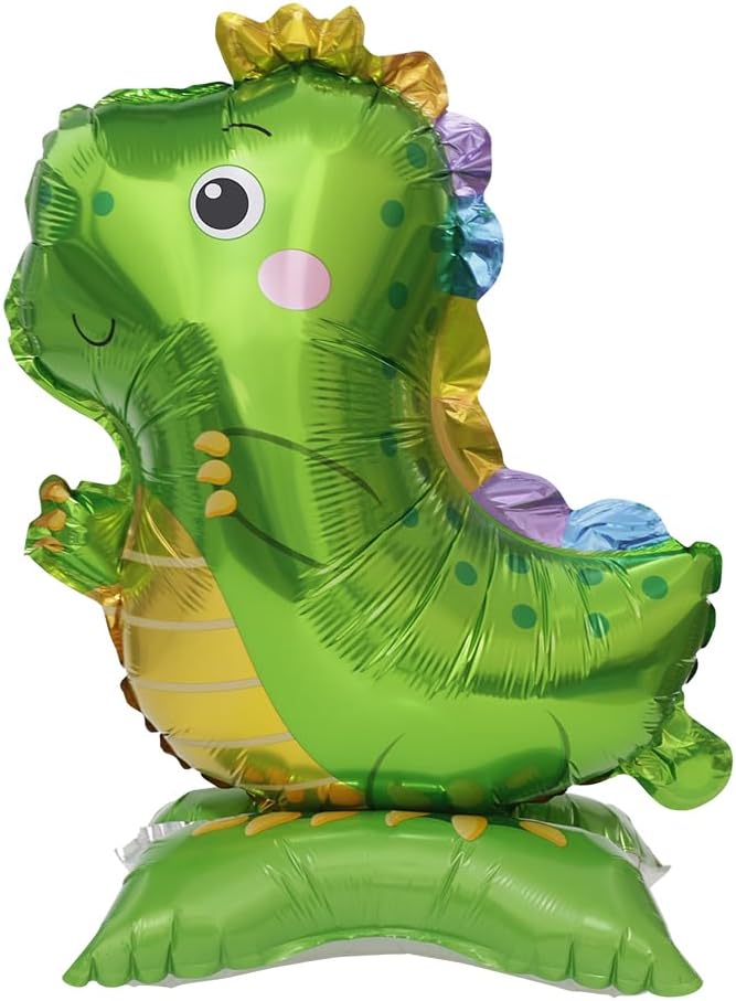 Globo de dinosaurio de dragón de tanystropheus de pie verde 3D para niños, tema del mundo de animales de la selva, inflable, decoración de globos de