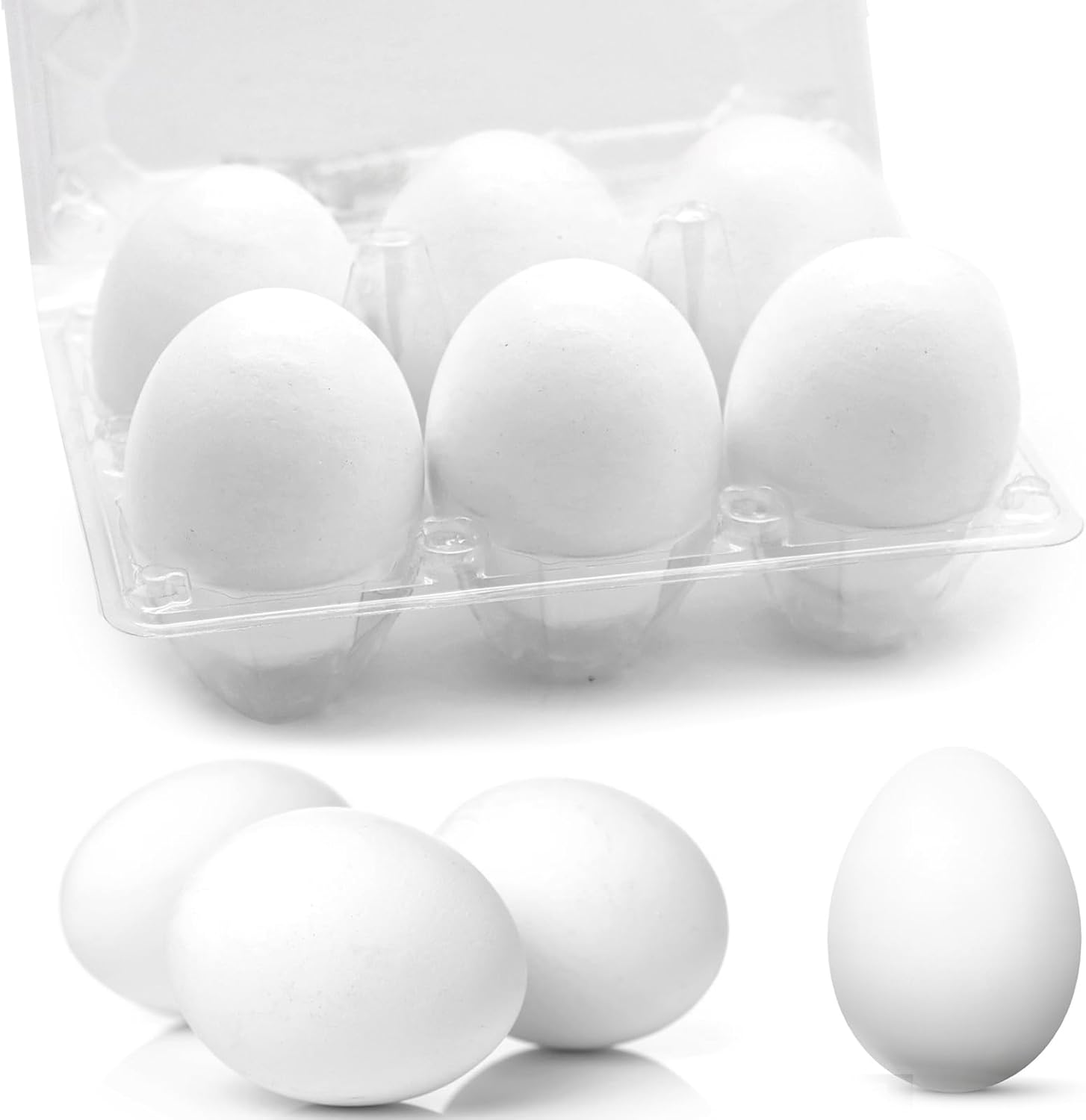 6 huevos falsos de madera, huevos de Pascua de madera blanca, juego de comida de juego de simulación de cocina, juguetes de cocina para niños,