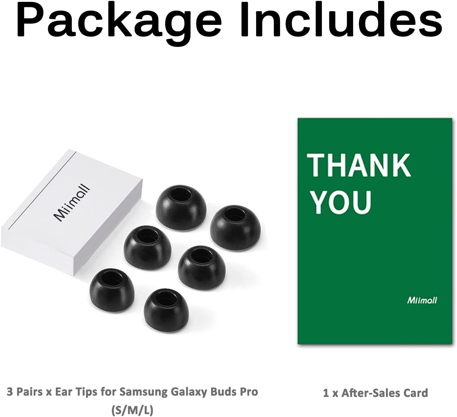 Miimall – Almohadillas de espuma para los oídos compatibles con Samsung Galaxy Buds Pro, ajuste definitivo en la funda, tapones antideslizantes para