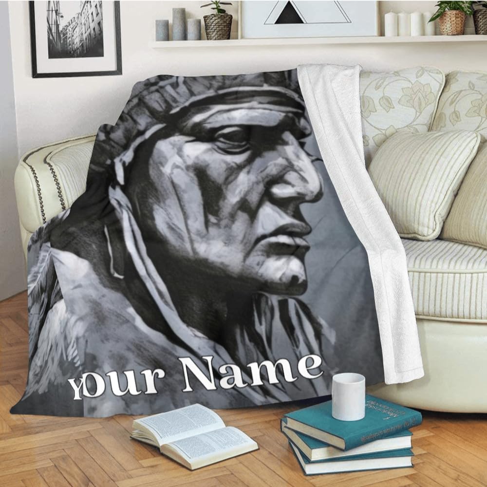 CUXWEOT Manta personalizada con texto del nombre, manta personalizada de forro polar súper suave para sofá, cama (50 x 60 pulgadas)