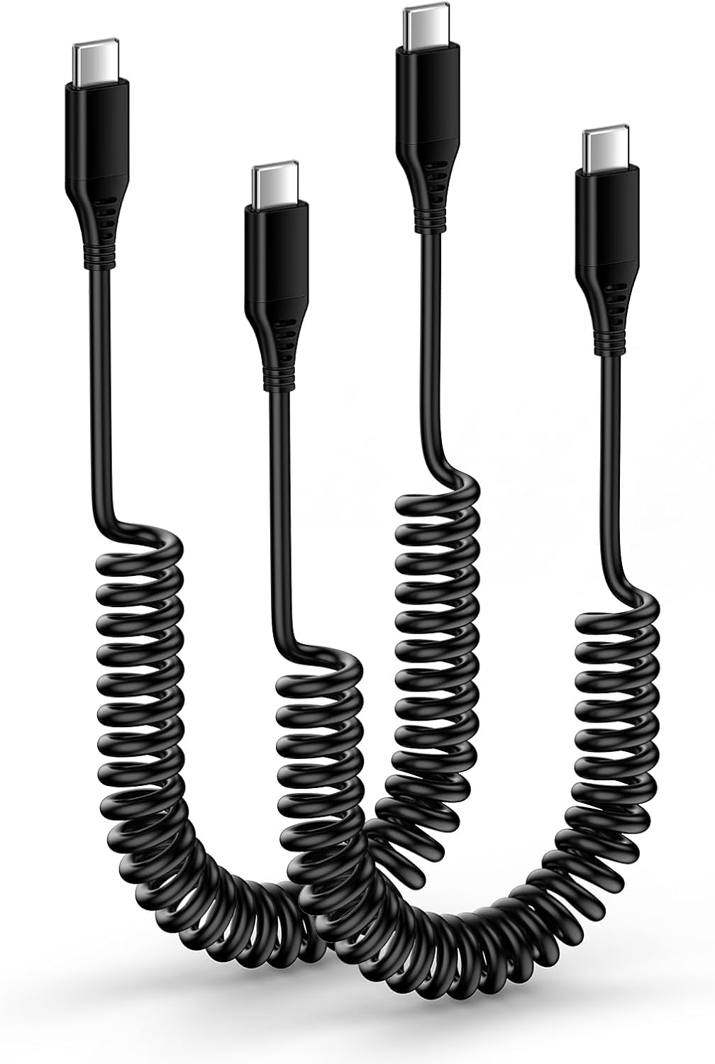 Cable USB C para Android Auto de carga rápida, 3 pies + 6 pies retráctil en espiral tipo C a C cable de carga de teléfono para Samsung Galaxy S25