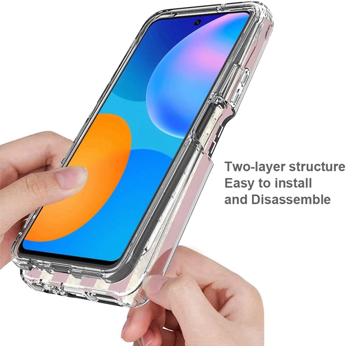 Funda para teléfono P Smart 2021Huawei Y7AEnjoy 20 SE PPA-LX2 con protector de pantalla de vidrio templado, bonito diseño de bandera transparente de