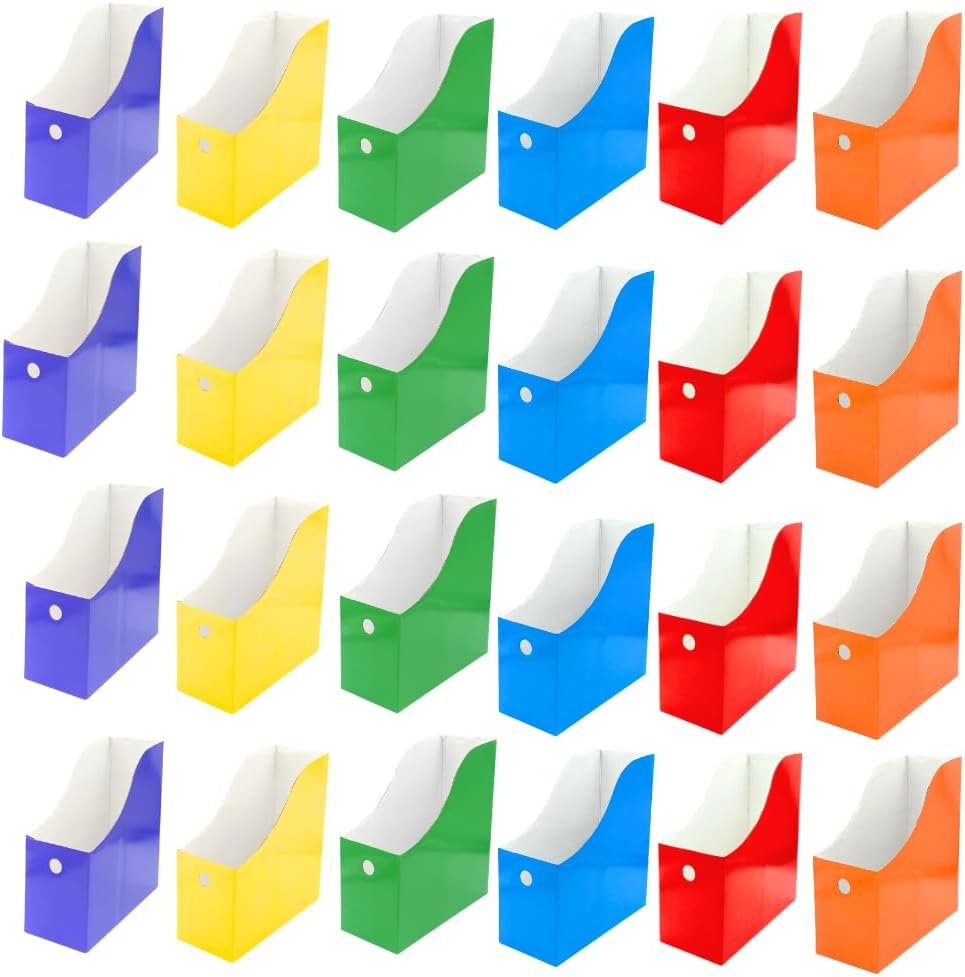 Evelots Caja organizadora para archivos de revista (paquete de 6, 12 o 24 unidades), almacenamiento para escritorio y estantes, múltiples opciones