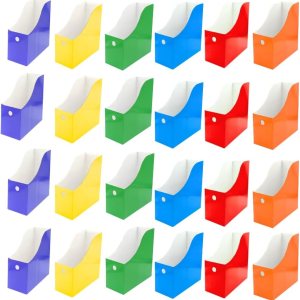 Evelots Caja organizadora para archivos de revista (paquete de 6, 12 o 24 unidades), almacenamiento para escritorio y estantes, múltiples opciones Evelots Caja organizadora para archivos de revista (paquete de 6, 12 o 24 unidades), almacenamiento para escritorio y estantes, múltiples opciones