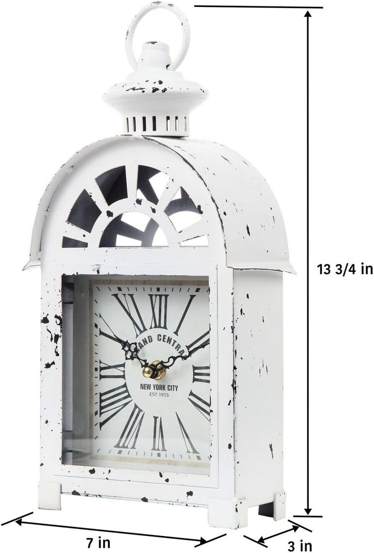 Lily’s Home Reloj de manto estilo estación de tren Grand Central de inspiración vintage, silencioso sin tictac con movimiento de cuarzo, se adapta a