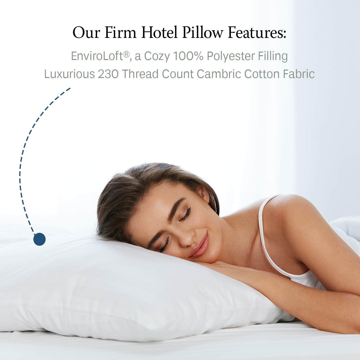 DOWNLITE EnviroLoft – Almohada de hotel de tamaño estándar de 20 x 26 pulgadas, almohada firme alternativa de plumón para personas que duermen de
