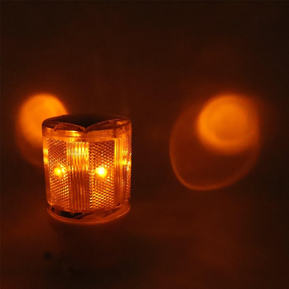 Aolyty Luz LED estroboscópica solar de advertencia intermitente, construcción de seguridad, barricada de carretera, tráfico, lámpara de baliza de