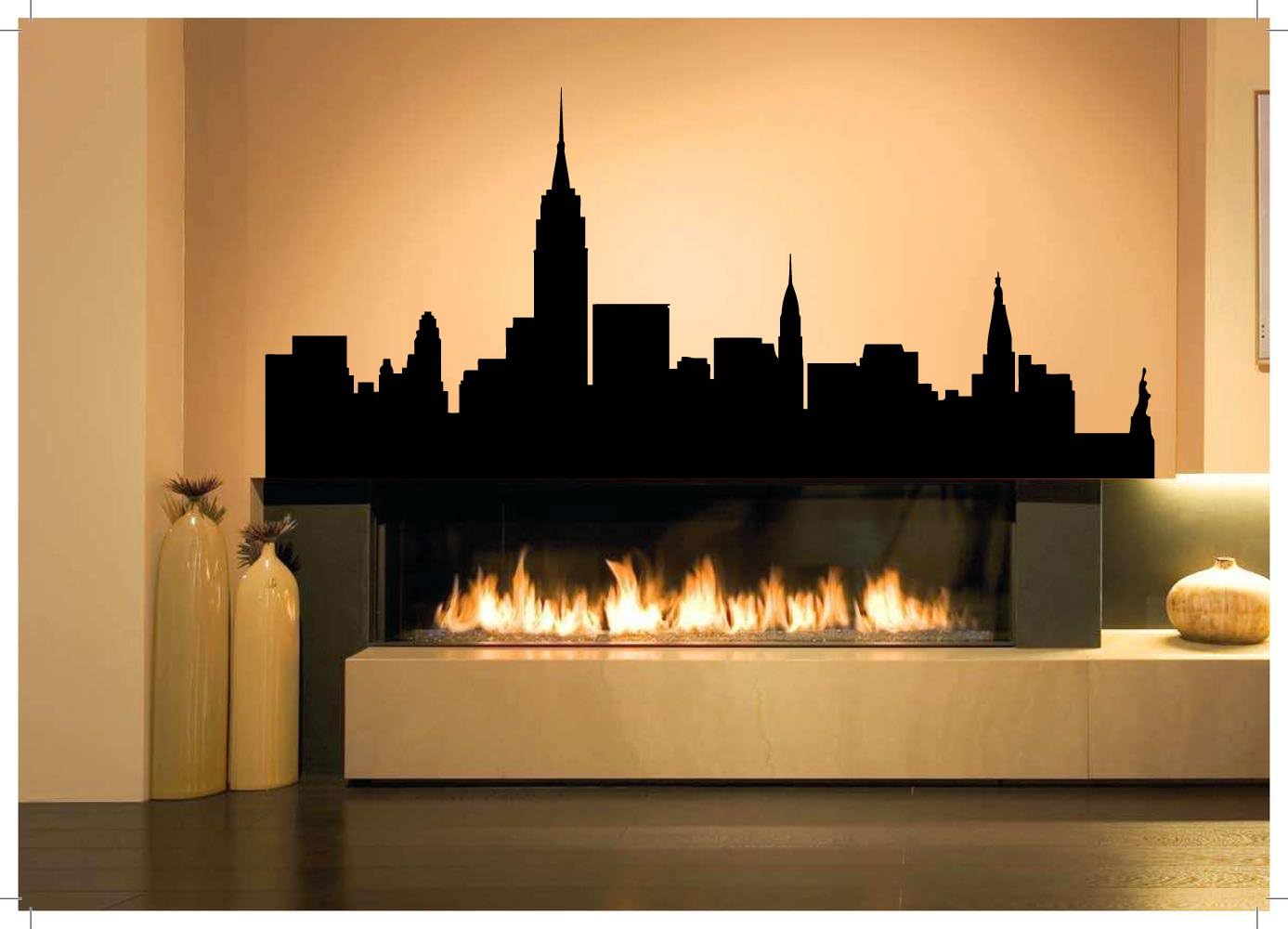 Decoración de pared para habitación de arte, vinilo adhesivo mural calcomanía mural horizonte de la ciudad de Nueva York Big Apple AS1890