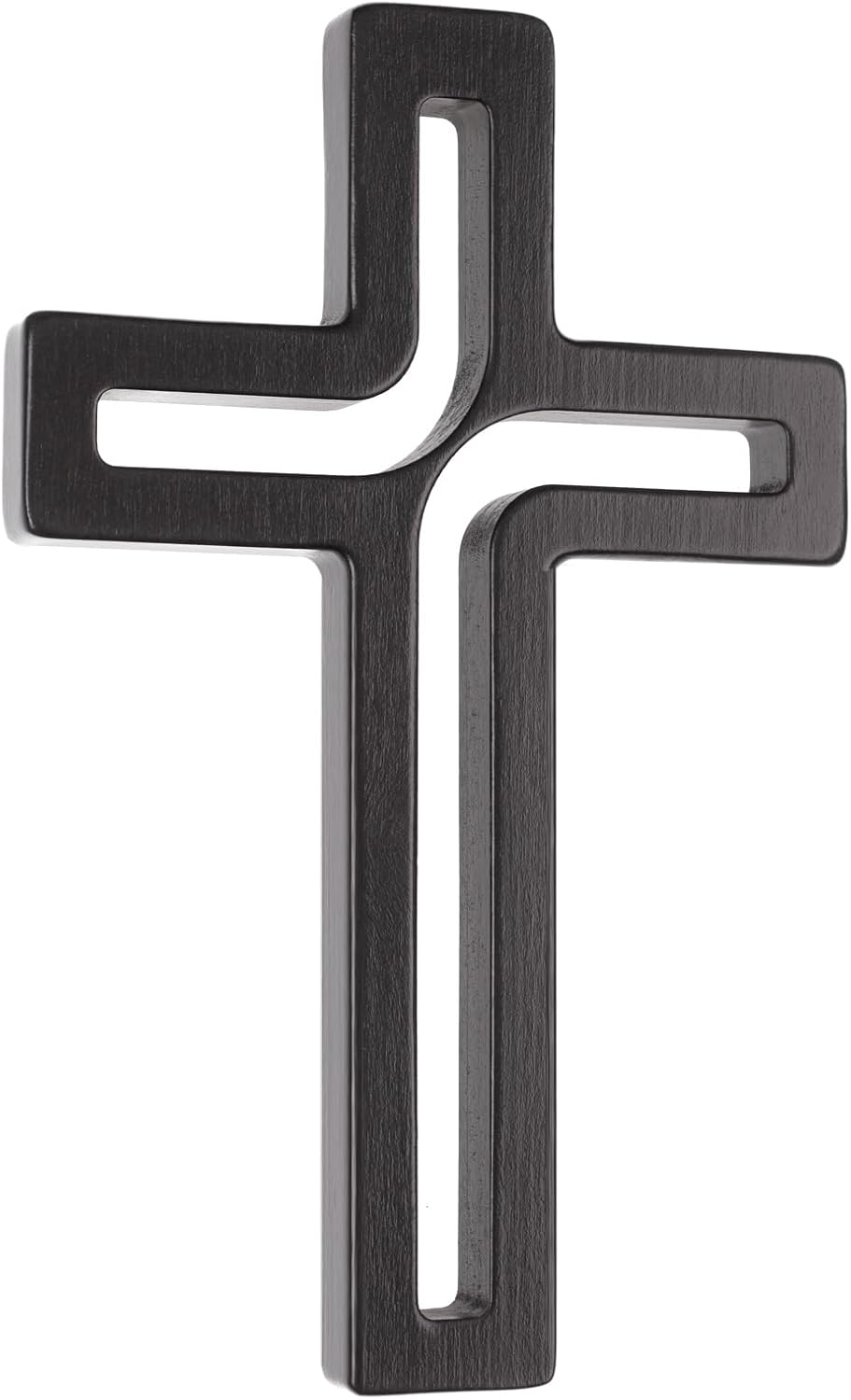 4Soul Cruz de pared  Cruz de madera para pared  Cruz decorativa para colgar  10 pulgadas y 12 pulgadas (negro, mediano 10 pulgadas)