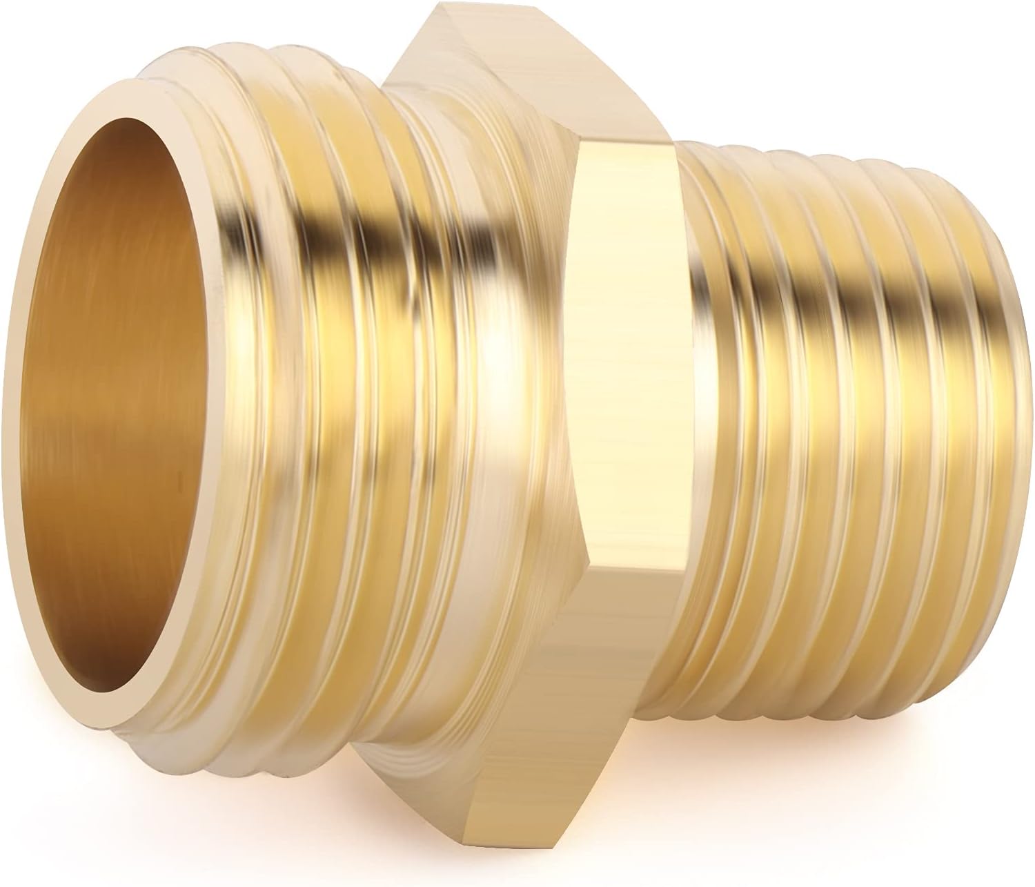 GASHER Conector de manguera de jardín de tubo de latón de 6 piezas, adaptador de manguera, rosca macho GHT de 34 pulgadas x conector de rosca macho
