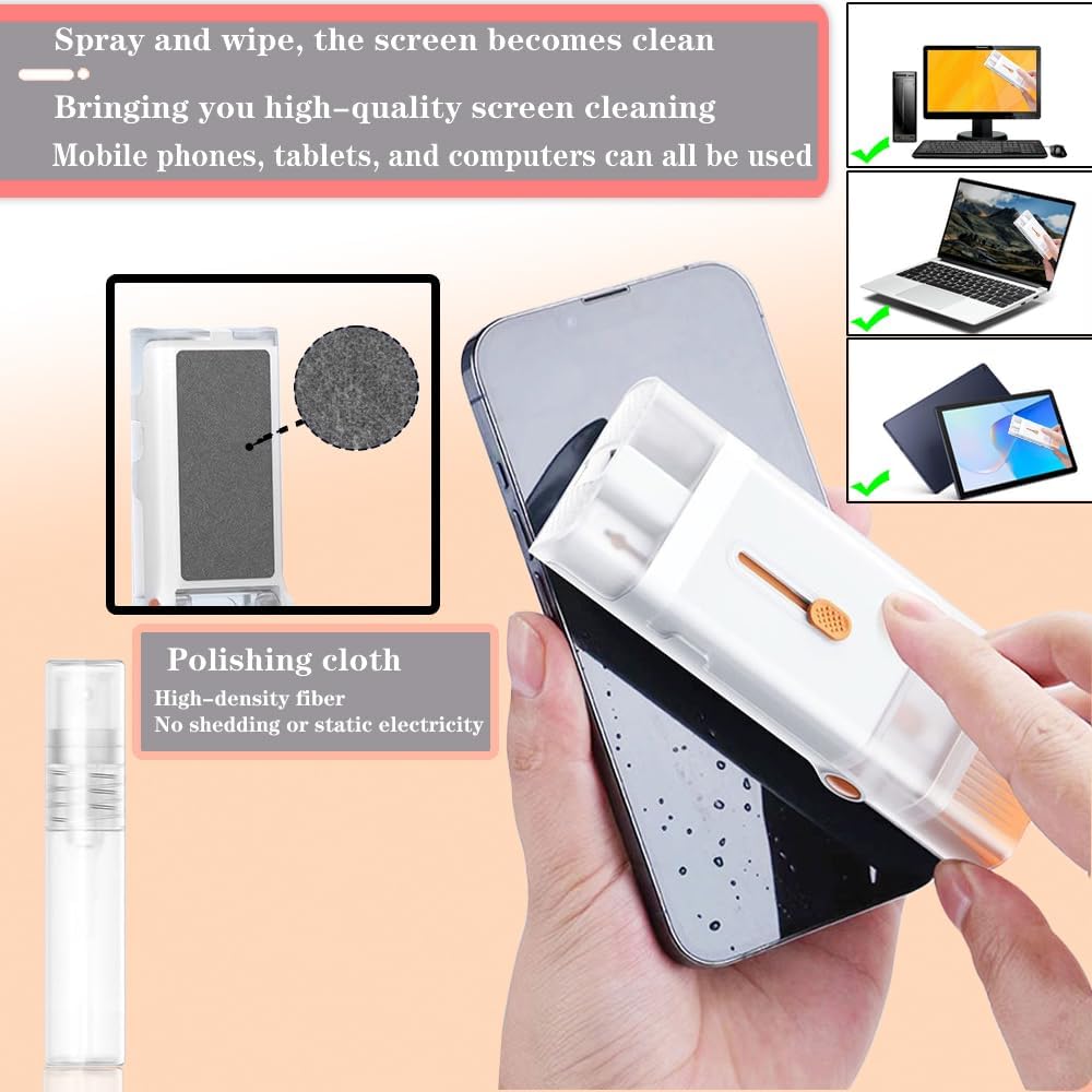 FA FIGHTART Kit limpiador de teclado de pantalla portátil Herramienta de limpieza electrónica Lente de cámara de TV Limpiador de computadora Paño de