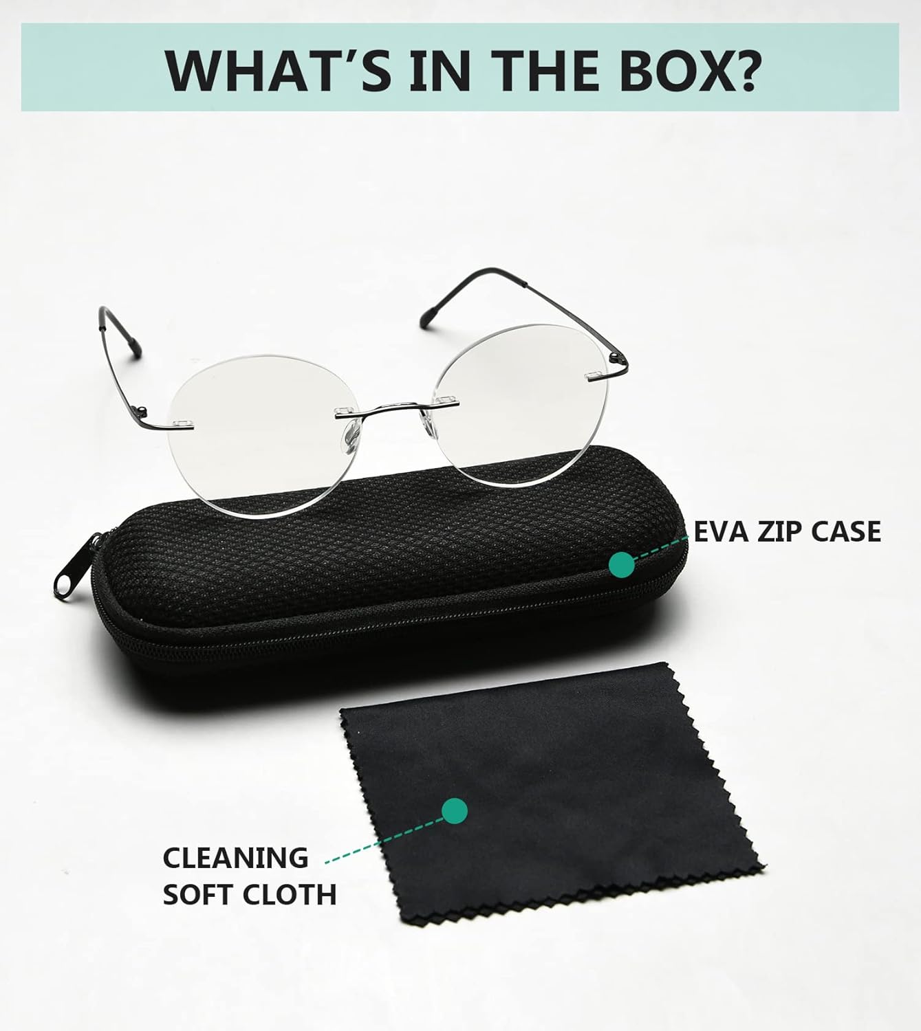 Eyekepper Gafas progresivas sin marco multienfoque para lectores con filtro de luz azul, redondas, retro, lentes de lectura para hombres y mujeres,