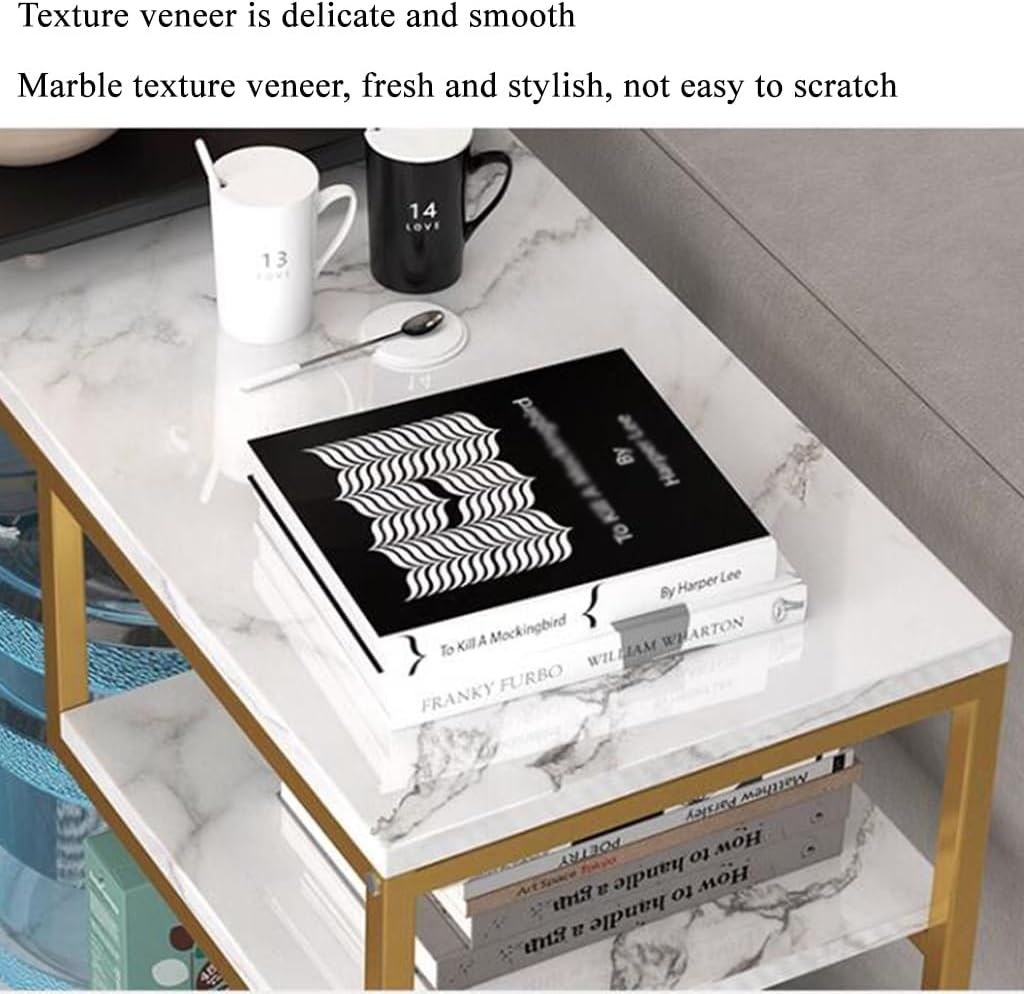 Mesa de consola moderna para sofá con estantes, mesa de entrada, mesa auxiliar para espacios pequeños con marco de metal, mesa de pasillo estrecha,