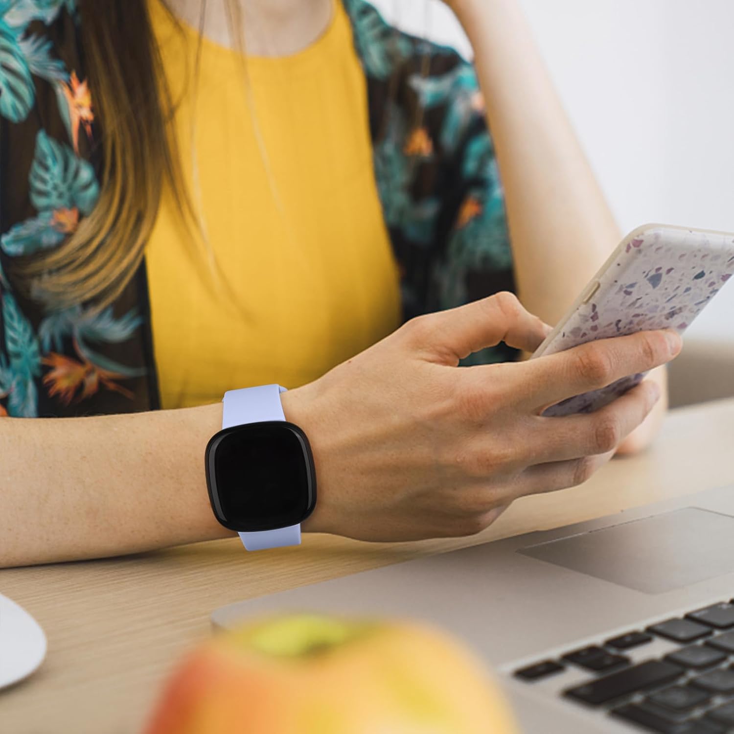 Vancle Bandas de silicona compatibles con Fitbit Versa 4, Fitbit Versa 3, Fitbit Sense 2, bandas Fitbit Sense 2 para mujeres y hombres, correas