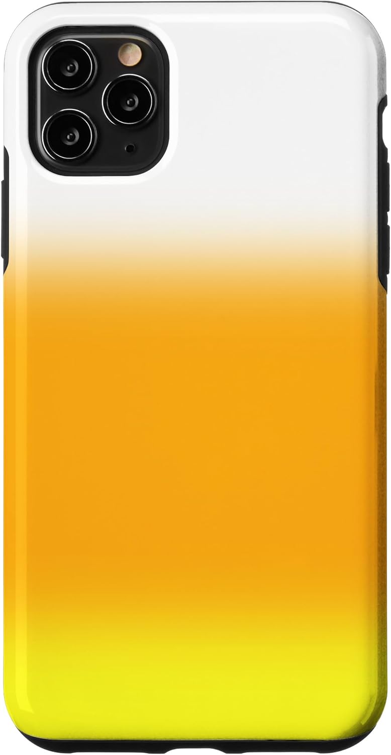 Funda para iPhone 11 Pro Max Halloween Candy Corn Gradient Naranja Amarillo Blanco