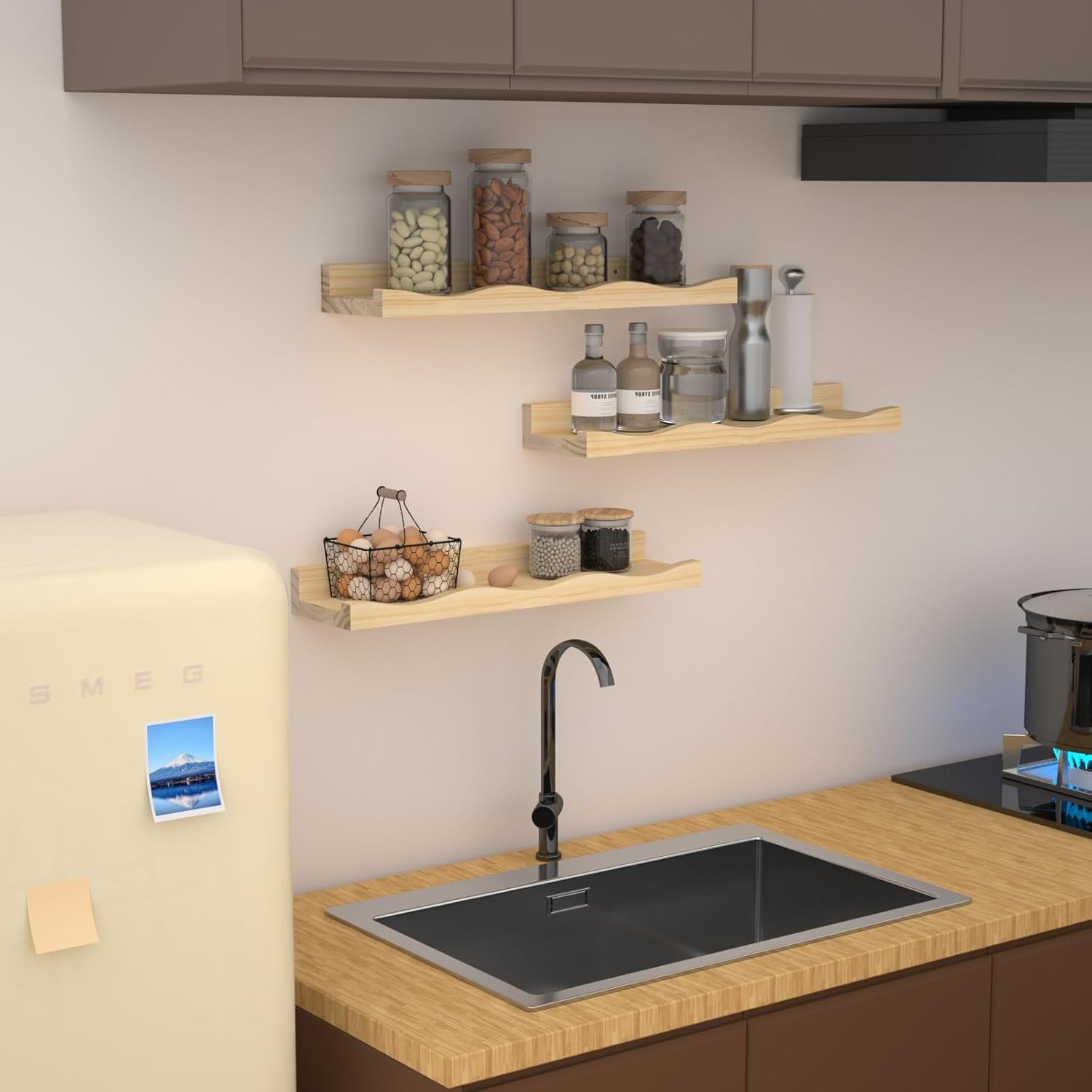 Estantes flotantes para decoración de pared, juego de 3 estantes para libros de guardería, estantes de baño, estante de pared de 16 pulgadas para