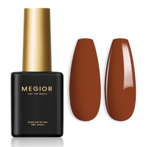 MEGIOR Esmalte de uñas de gel marrón de 0.5 onzas líquidas, esmalte de uñas de gel marrón Saddlebrown, lámpara de uñas LED UV, esmalte de uñas de MEGIOR Esmalte de uñas de gel marrón de 0.5 onzas líquidas, esmalte de uñas de gel marrón Saddlebrown, lámpara de uñas LED UV, esmalte de uñas de