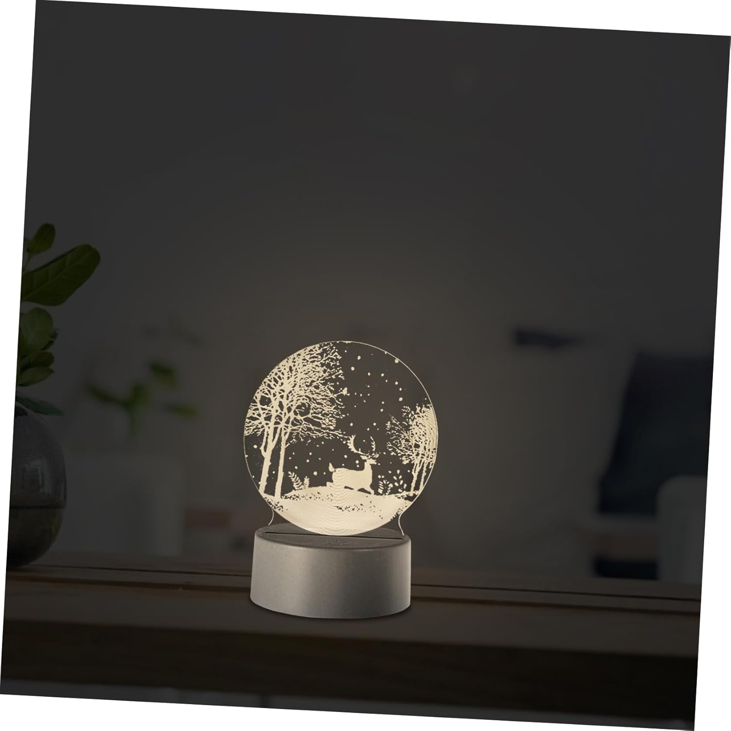 Angoily 1pc Christmas Night Light Chic Night Light Christmas Table Lamp Led Illusion Lamp Bedside Light Lamp Christmas 3D Lamp Decor Led Night Light