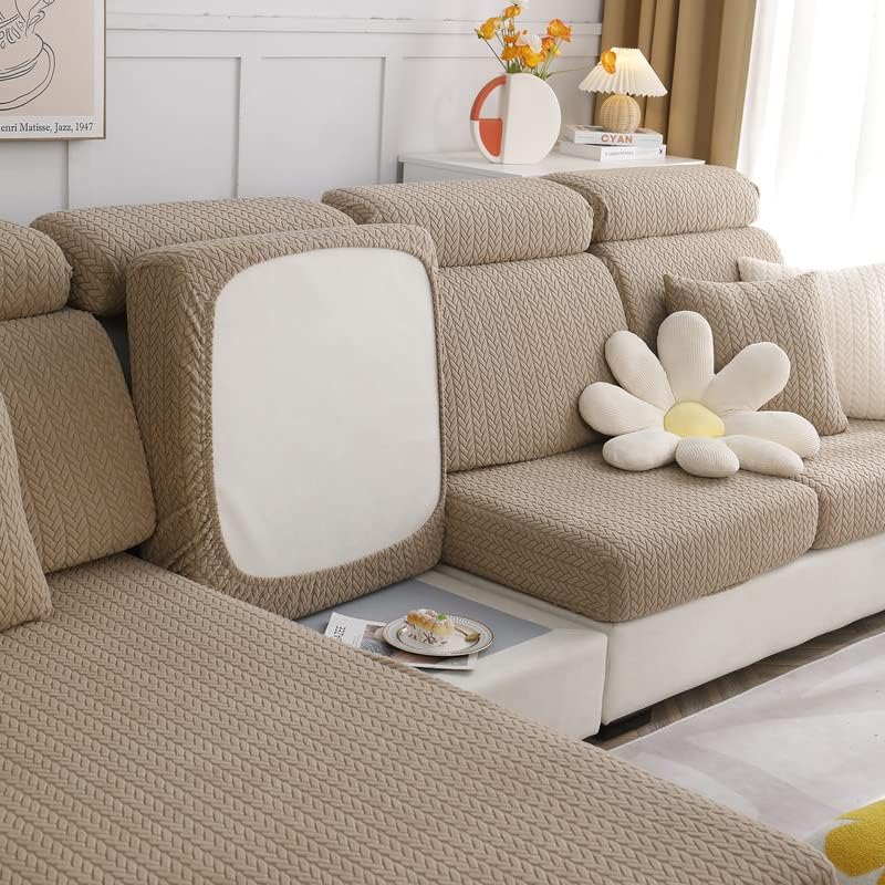 OKYUK Fundas elásticas para sofá, fundas de cojín para sofá o dormitorio, fundas antideslizantes en forma de L, funda para sofá diván, resistente al