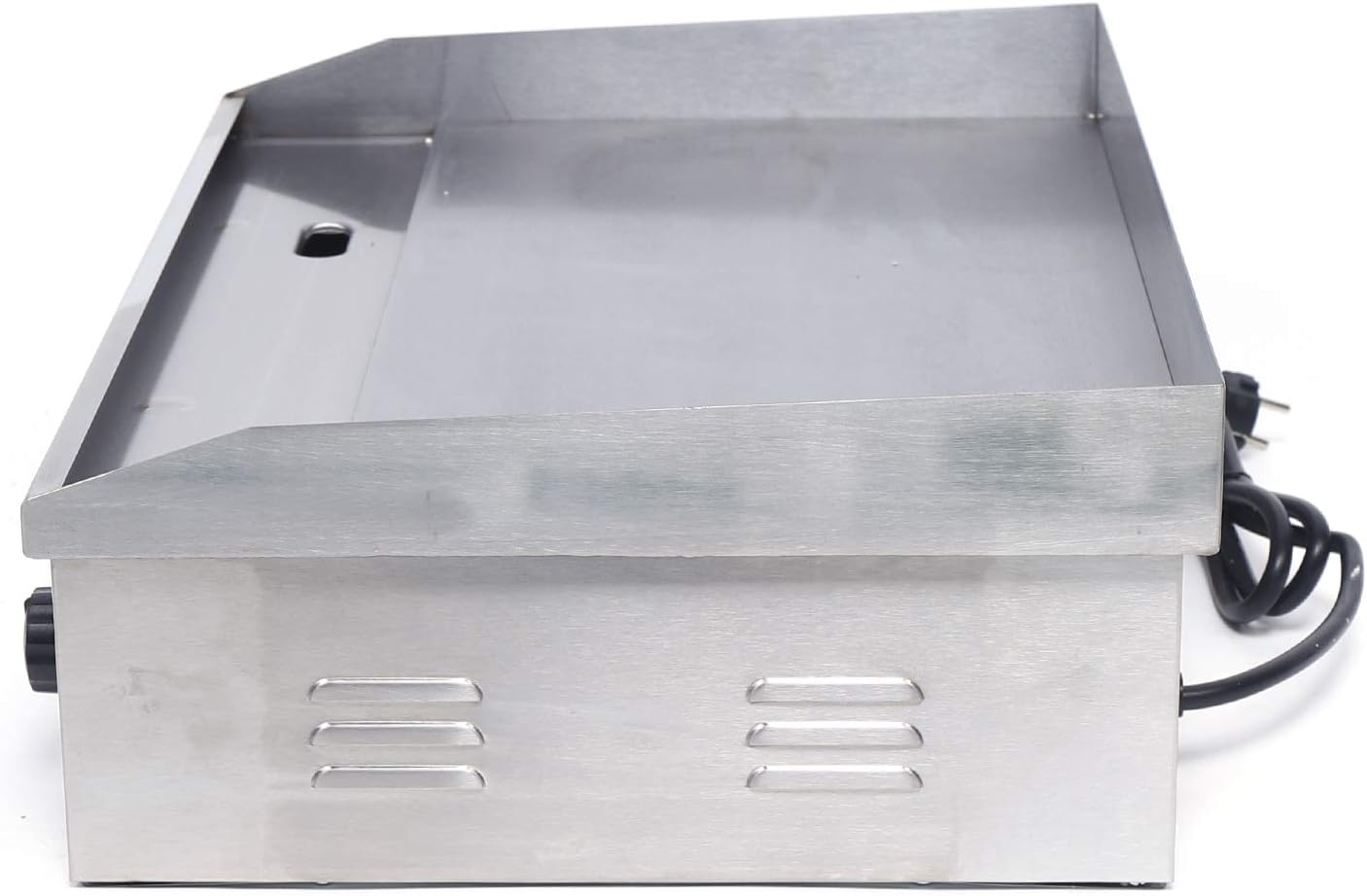 Plancha eléctrica comercial de 1600 W, 22 pulgadas, parrilla superior plana, placa caliente, barbacoa, antiadherente, grande, control termostático