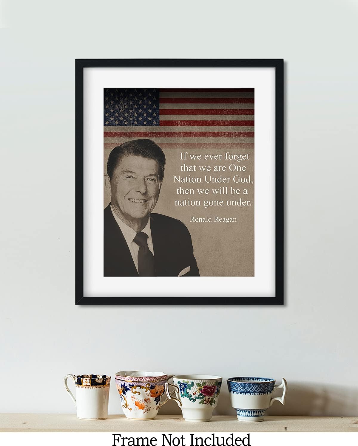 Govivo Ronald Reagan Historic Quote – Impresión artística de decoración de pared del presidente patriótico estadounidense, obra de arte sin marco