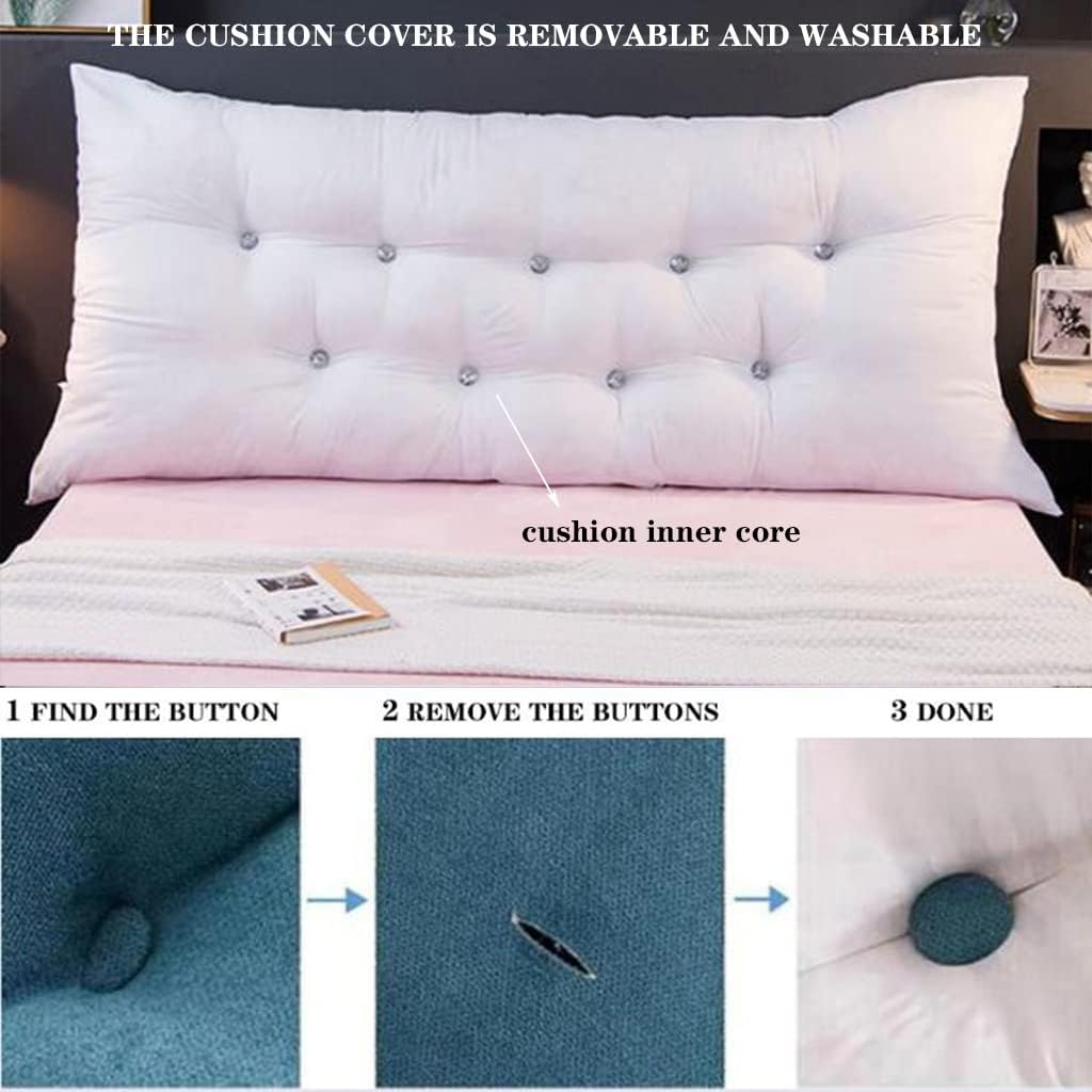 ZZYK Almohada suave de lectura, cojín grande para cabecero, respaldo y posicionamiento, cojín de cuña para cama de día, litera, sofá cama con funda