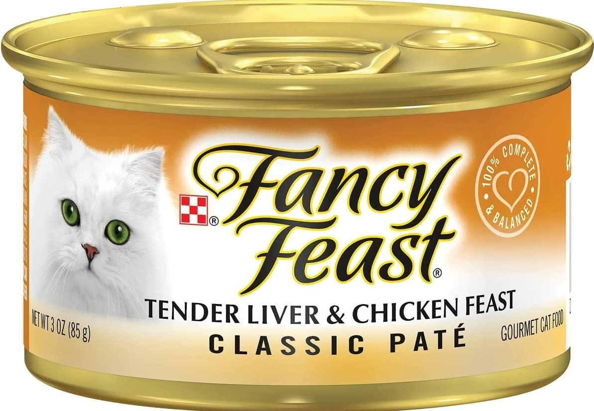 Fancy Feast Classic – Paquete variado de alimentos enlatados húmedos para gatos, sin granos, paquete variado de 6 sabores, 3 onzas cada uno, paquete