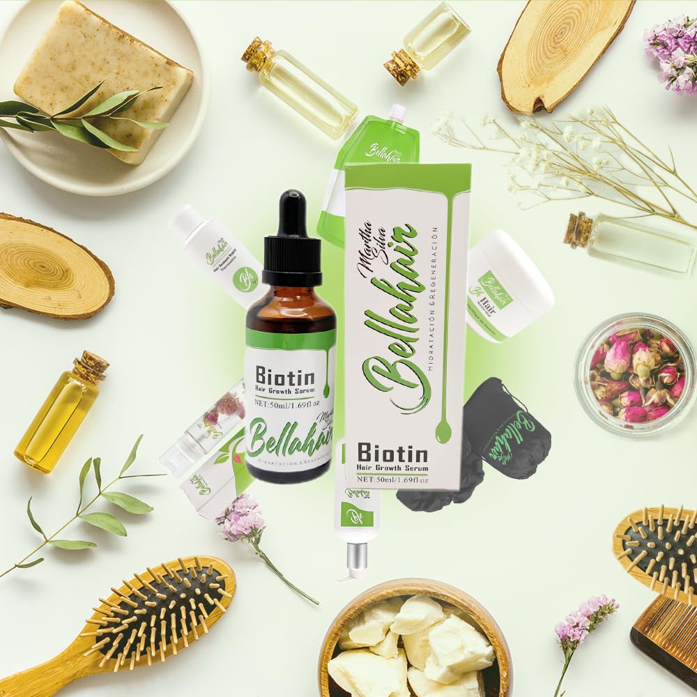 BellaHair  Suero avanzado para el crecimiento del cabello para hombres y mujeres, fórmula potente para un cabello más grueso, más fuerte y