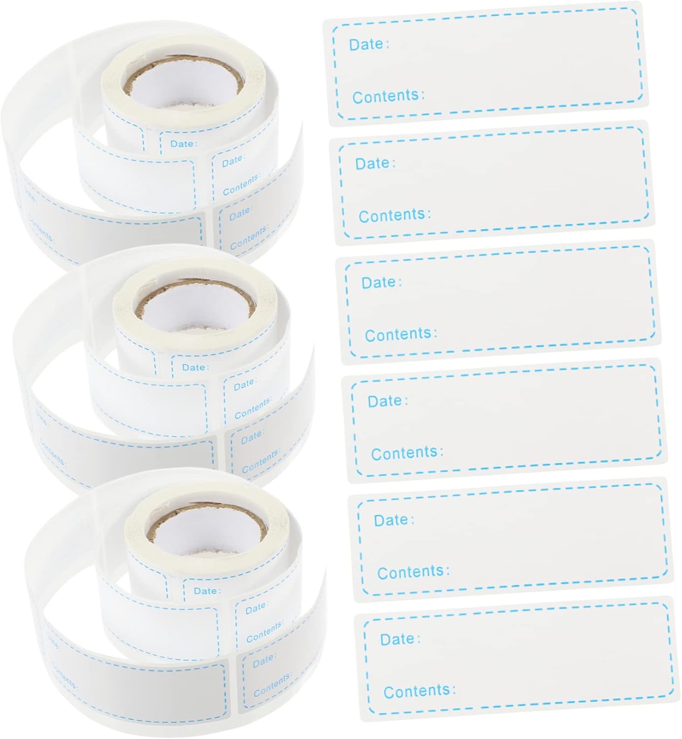 Abaodam 12 Rolls Self-Adhesive Label Dissolvable Food Labels Pantry Labels for Containers Food Date Sticker Freezer Paper Food Preparation Days