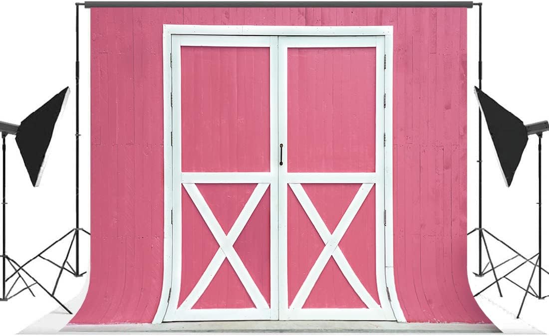 Lofaris Telón de fondo de madera de granero rosa para puerta, estilo vintage de granja occidental, fondo de fotografía de vaquera, feliz cumpleaños,