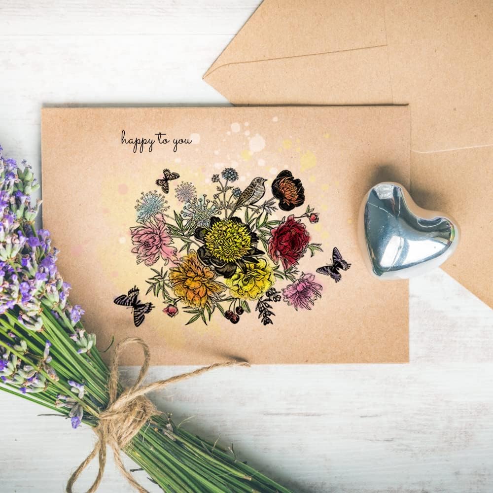 Sellos transparentes para hacer tarjetas y diarios, sellos de goma de flores florales, para álbumes de recortes, tarjetas de bricolaje, suministros